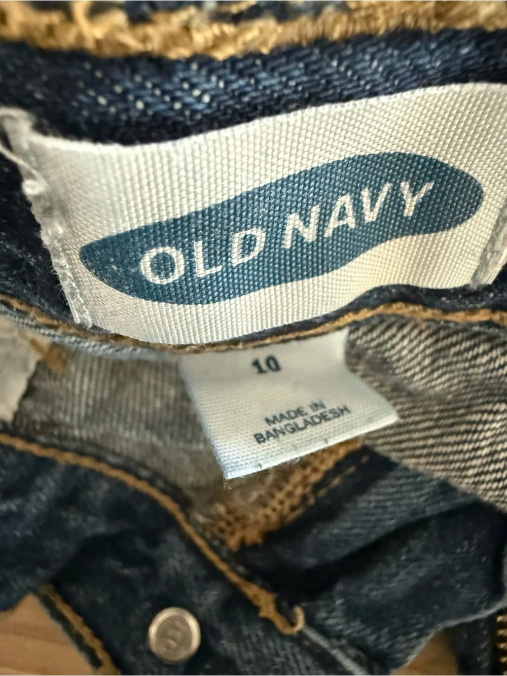 Old Navy Dark Blue Denim Star Appliqué Frayed Hem Shorts